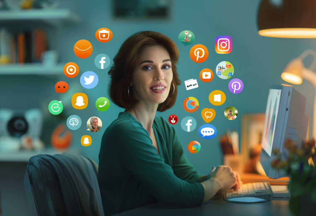 woman working on her computer